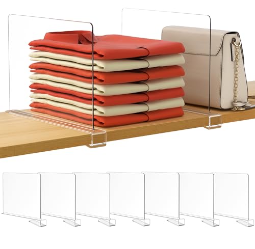 7 Pack Clear Shelf Dividers (Clear / 7 PCS)