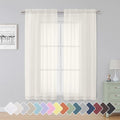Ivory Sheer Curtains 63 Inch Length 2 Panels (Ivory / 42"W x 63"L (Pack of 2))