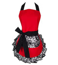 Sexy aprons for women Cute Cooking Pinup Aprons for Women Girls (Red Lace)