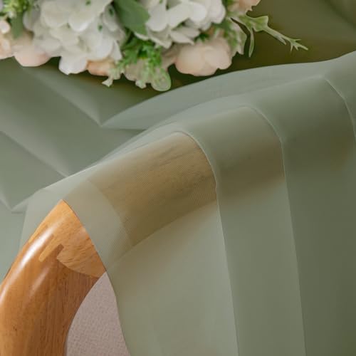 Sage Green Sheer Curtains 84 inches Long 2 Panels (Sage Green / 42"W x 84"L (Pack of 2))