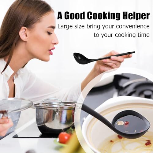 Large Plastic Serving Spoons (Black)