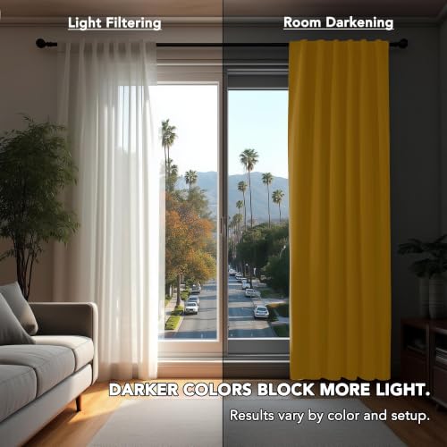 Blackout Curtains for Bedroom (Mellow Yellow / 42"W x 84"L (Pack of 2))