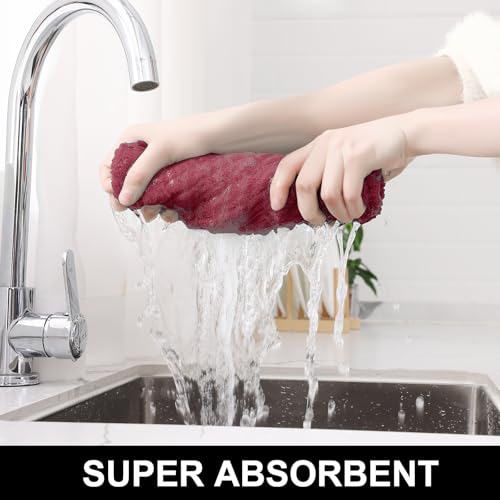 Large Premium Cotton Kitchen Towels 16"x 28" (Red / 16" X 28" - 8 Pack)