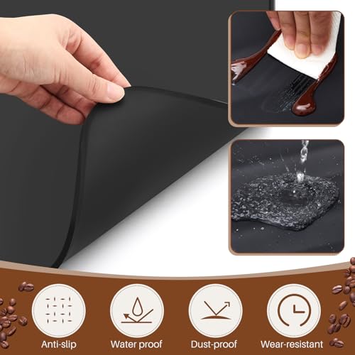 2 Pcs Silicone Coffee Maker Mat with Raised Edges 19. 7'' x 15'' Rubber Countertops Coffee Pad for Automatic Espresso Machines Accessory Appliance