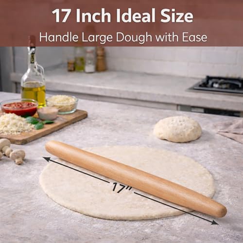 17 Inch French Rolling Pin (European Beech Wood / 17")