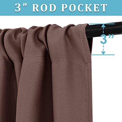 Short Blackout Curtains for Bedroom (Chocolate Brown / 34"W x 45"L (Pack of 2))