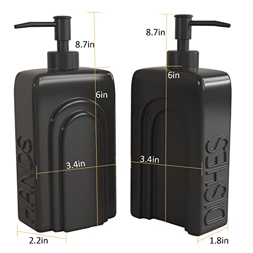 Soap Dispenser Set with Stainless Steel Pump (Black)