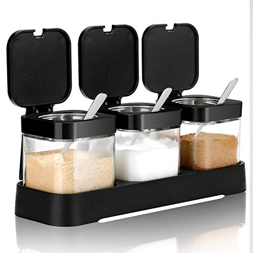 3 Pack Condiment Jars (Black)
