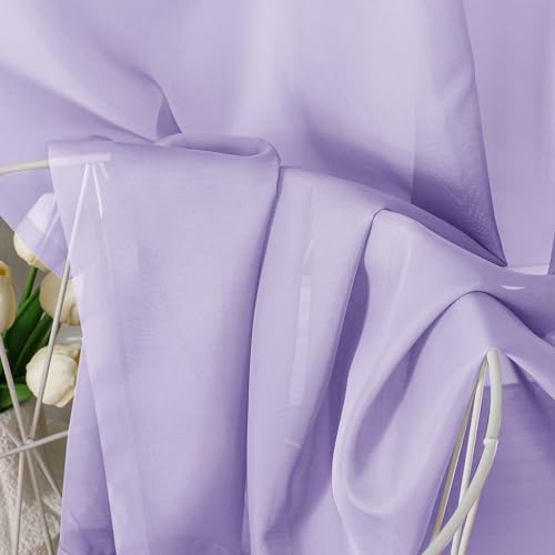 Lavender Sheer Curtains 84 Inches Long 2 Panels (Lavender / 42"W x 84"L (Pack of 2))