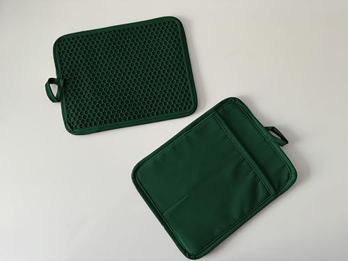 Oven Pot Holder with Pocket Cotton Heat Resistant Coaster Potholder Kitchen Hot Pad Oven Mitts for Cooking and Baking Square 7"x9" (Jsper / 1 Count - Silicone)