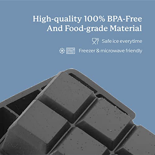 Large Silicone Premium Ice Trays (Gray / 4 Sphere/6 Cube)