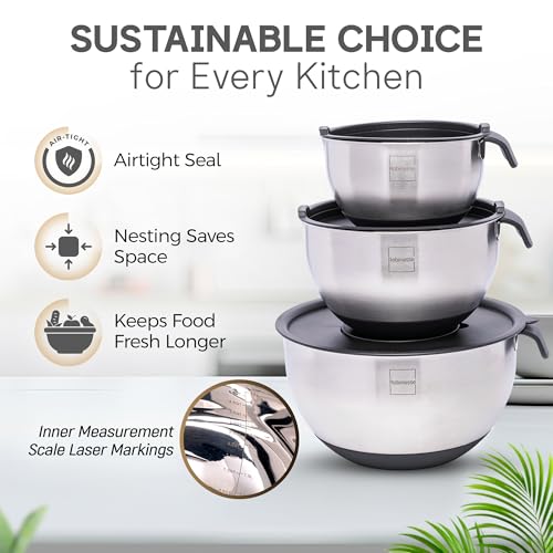Stainless Steel Mixing Bowls Set of 3