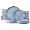 16 Pieces Stoneware Dinnerware Set (16-Piece / Serenity Blue)
