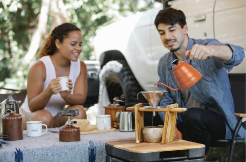 Gooseneck Kettle with Thermometer for Pour Over Coffee & Tea (Orange)