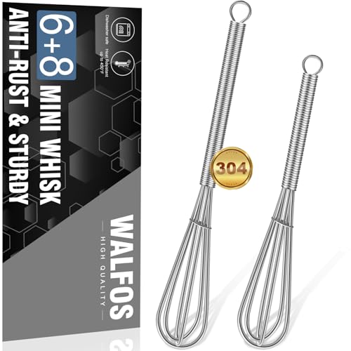 Mini Whisk Non (2pcs stainless steel; 6+8in)