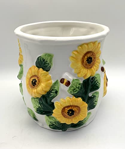 Utensil Holder (3D Sunflower)