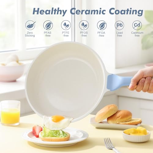 Nonstick Ceramic Frying Pan 9.5 (9.5 Inch / Glacier Blue)