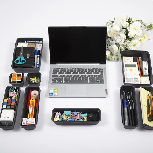 15PCS Plastic Drawer Organizer (Black / 15 pieces)