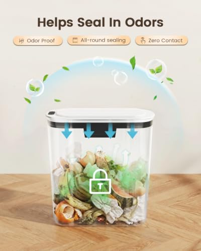 5 Gallon Automatic Bathroom Trash Can with Lid (White)