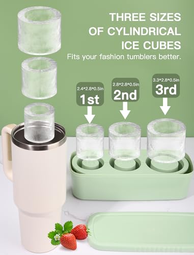 3 Pcs Silicone Ice Cube Tray for 30 (Green / 40Oz-Type1)