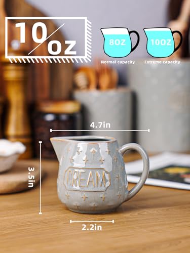 Ceramic Creamer Pitcher (Vintage Grey)