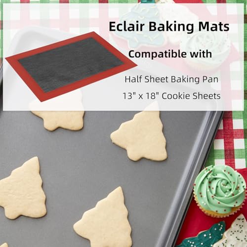 Silicone Baking Mat with Microperforated (Black Background with Red Trim / (11.6'' x 16.5'') Half Sheet)