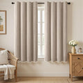 Khaki Brown Boho Blackout Curtains 63 Inch 2 Panels with Tassels (Khaki Brown / 52"W x 63"L (Pack of 2))