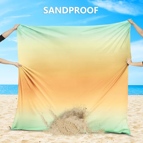 Beach Blanket Mat Waterproof Sandproof for 2 (Gradient-california / 120" X 108"（1-8person）)