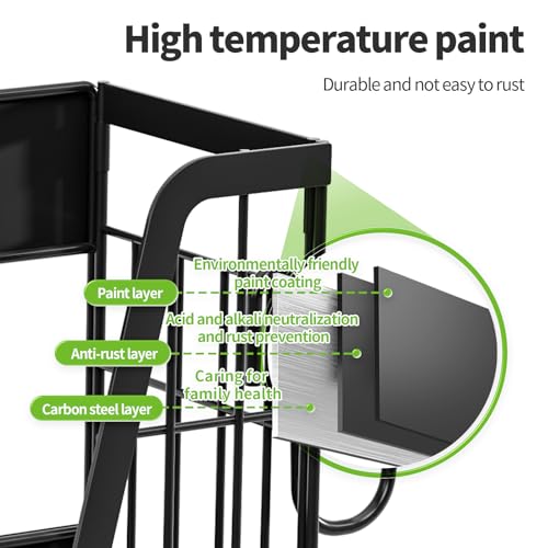 4 Pack Magnetic Fridge Shelf (Black / 4)