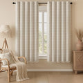 Boho Blackout Plaid Curtains 63 Inch Drapes Linen Blend 2 Panels (Plaid / 52"W x 63"L (Pack of 2))