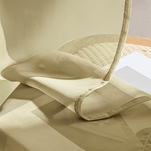 Gold Sheer Curtains 108 Inches Long 4 Panels 42 x 108 Inches (42"W x 108"L (Pack of 4) / Gold)