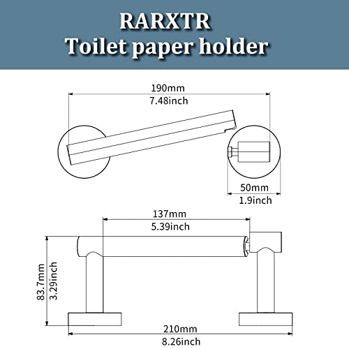Black and Gold Toilet Paper Holder SUS304 Stainless Steel Double Post Pivoting Toilet Paper Roll Holder Wall Mounted Tissue Holder for Commercial Bathroom RV Matte Black & Brushed Brass Finish (Black and Gold)