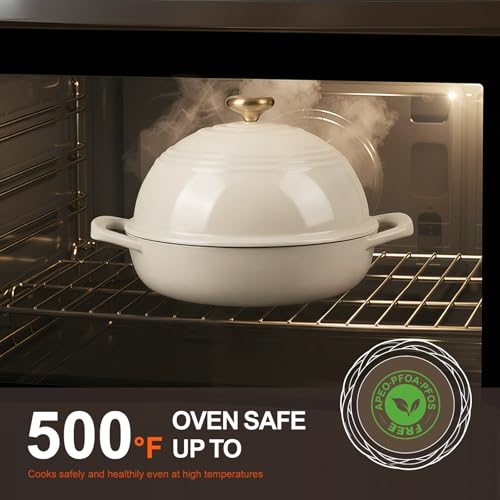 Enameled Cast Iron Dutch Oven (Cream White / 6 Quart)