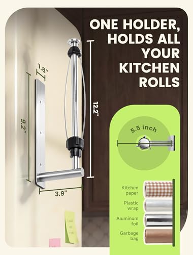 Magnetic Paper Towel Holder for Fridge (Silver)