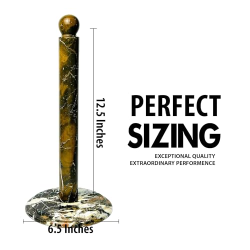 Handmade Black and Gold Marble Paper Towel Holder (Dark Marble)