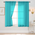 Turquoise Sheer Curtains 63 Inch Length 2 Panels (42"W x 63"L (Pack of 2) / Turquoise)
