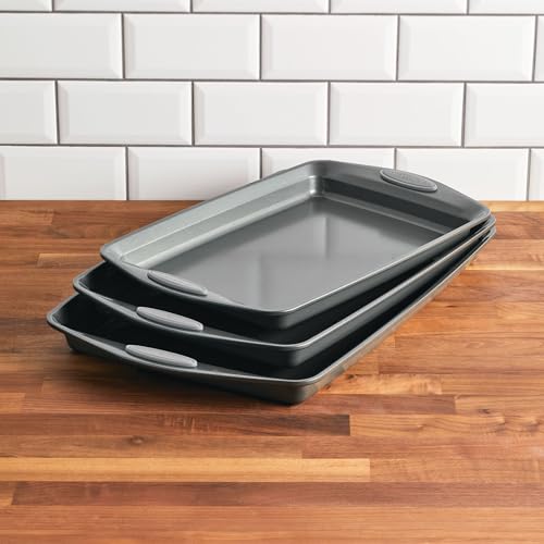 Bakeware Nonstick Cookie Pan Set (Sea Salt Gray Grips)