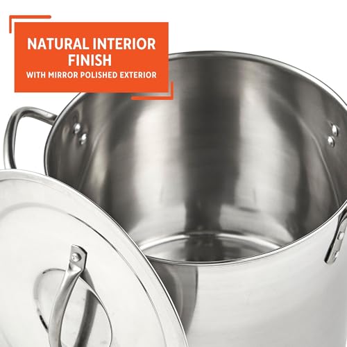 Stainless Steel Stock Pot with Lid (20.6 Quarts)
