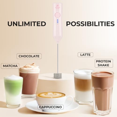 Rechargeable Milk Frother Handheld (ZK Dynamic Tornado Pink / Rechargeable Z1 Motor Max)