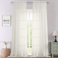 Ivory Sheer Curtains 120 Inches Long 2 Panels (Ivory / 59"W x 120"L (Pack of 2))