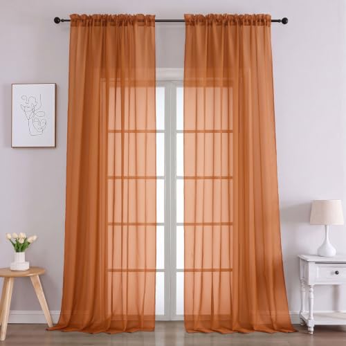 Orange Bedroom Curtains 2 Panel Sets 96 Inch Length (Orange / 59"W x 96"L (Pack of 2))