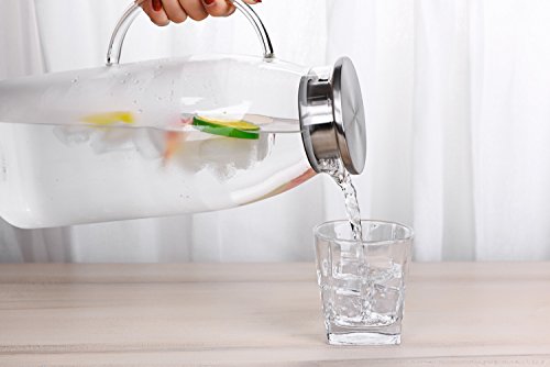 100 Ounces Large Glass Pitcher with Lid (100 Ounces)