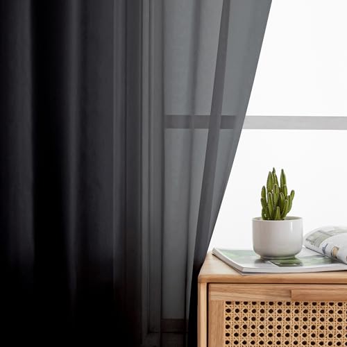 Black Curtains (40"W x 45"L (Pack of 2) / Black)