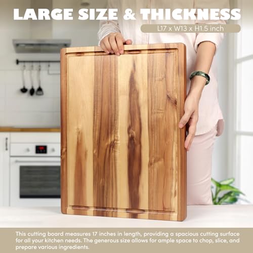 Acacia Wood Cutting Board (17"L x 13"W)