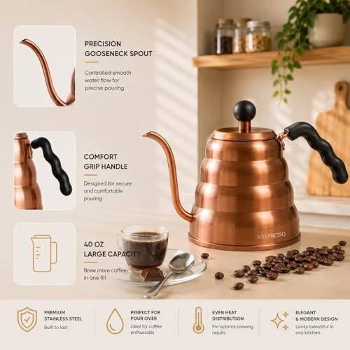 Gooseneck Pour Over Coffee Kettle (Bronze)