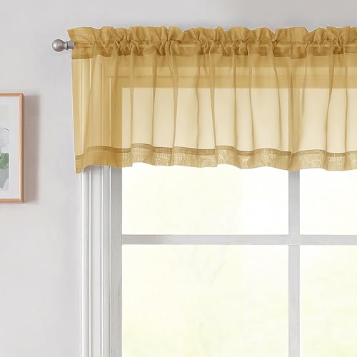 Gold Valances for Windows (Gold / 42"W x 14"L (Pack of 2))