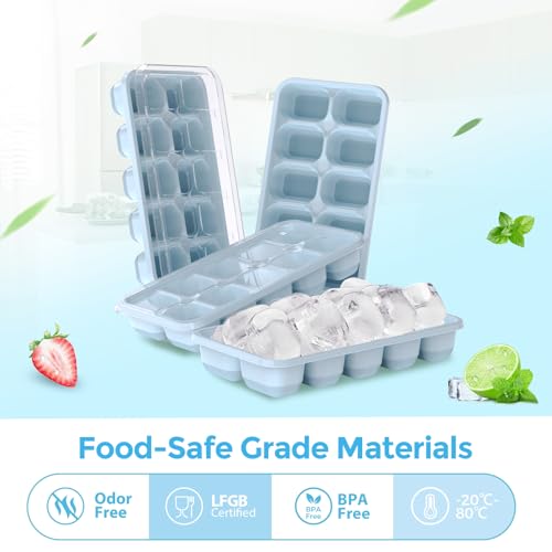 Ice Cube Tray with Lids (Blue / 4Pack-7.2"*4.1"*1.3")