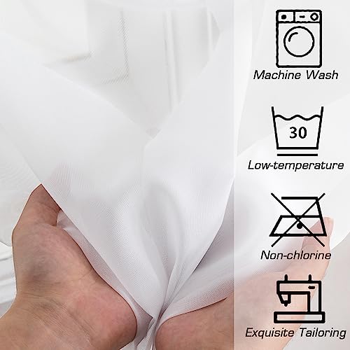 White Sheer Curtains (White / 42"W x 84"L (Pack of 2))