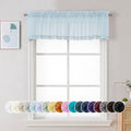Light Blue Sheer Valances for Windows 2 Pack (Sky Blue / 42"W x 14"L (Pack of 2))