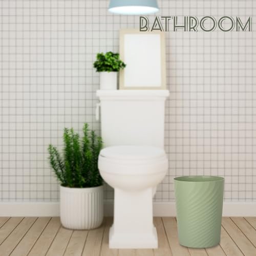 Plastic Small Bathroom Trash Can Wastebasket Garbage Can (Mint Green / 1.8 Gallon/1 Pack)